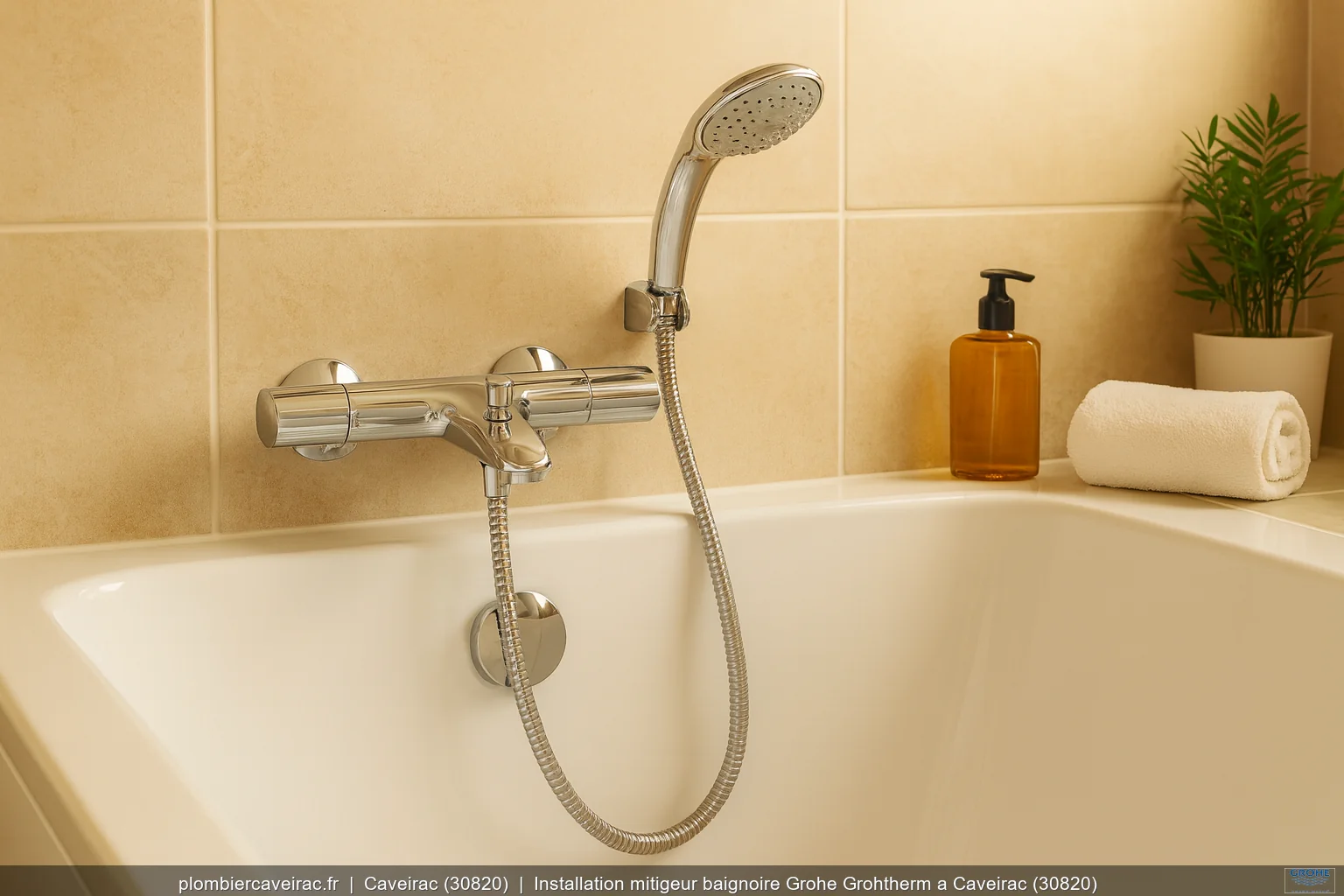 Installation mitigeur baignoire Grohe Grohtherm a Caveirac (30820)